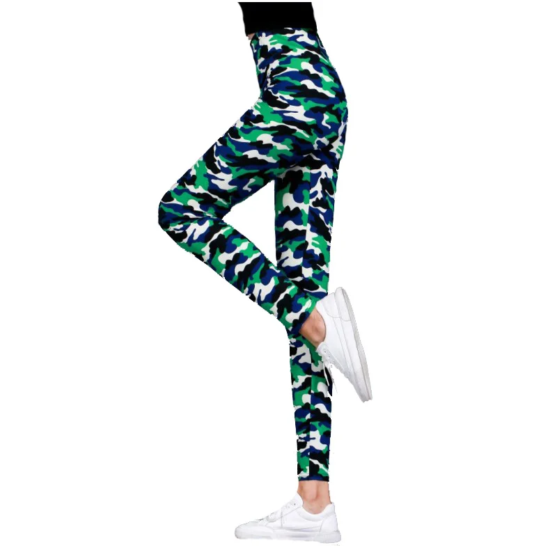 Camouflage Printed Leggings Army Green Sport Women Fitness Workout Pants Polyester Skinny Leggins Push Up Sexy Jegging