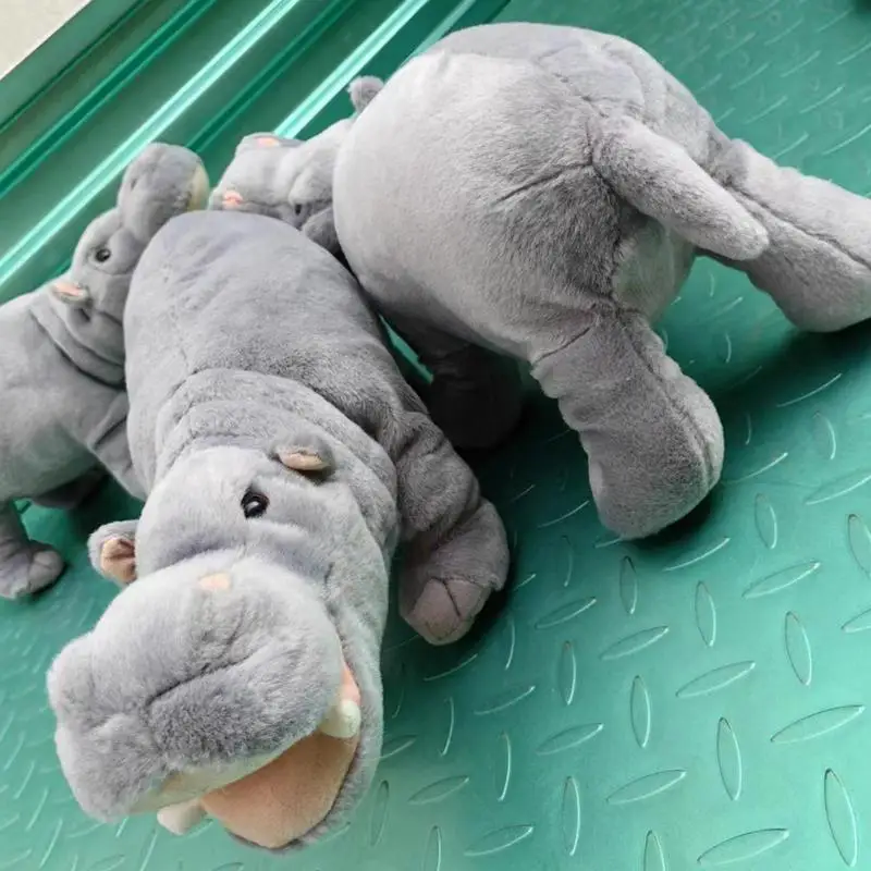 Recheado Hippo Plush Animal Toy, Cute Zoo Family, Decoração de casa, Almofada para cozinha e quarto, 15,7 pol