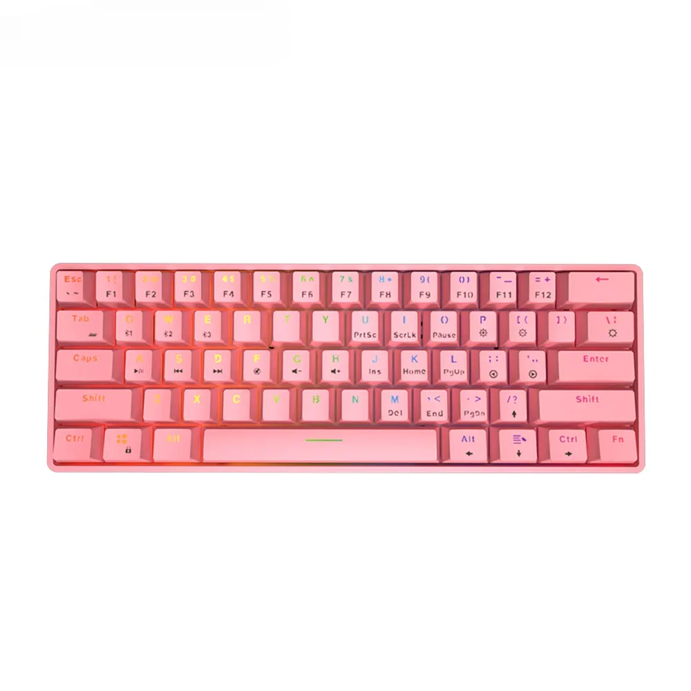 

Лидер продаж, маленькая беспроводная механическая клавиатура Leaven, 60% мини-игровая клавиатура Teclados Mecani