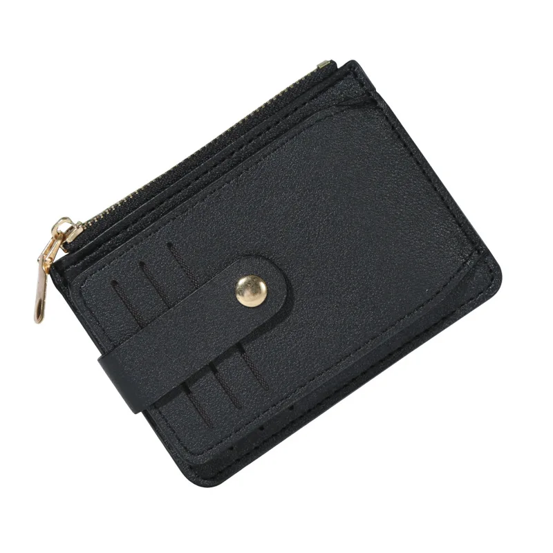 Fashion PU Leather Credit ID Card Holder High Quality Wallet With Coin Pocket Small Money Bag Zipper Coin Purse For Women Men