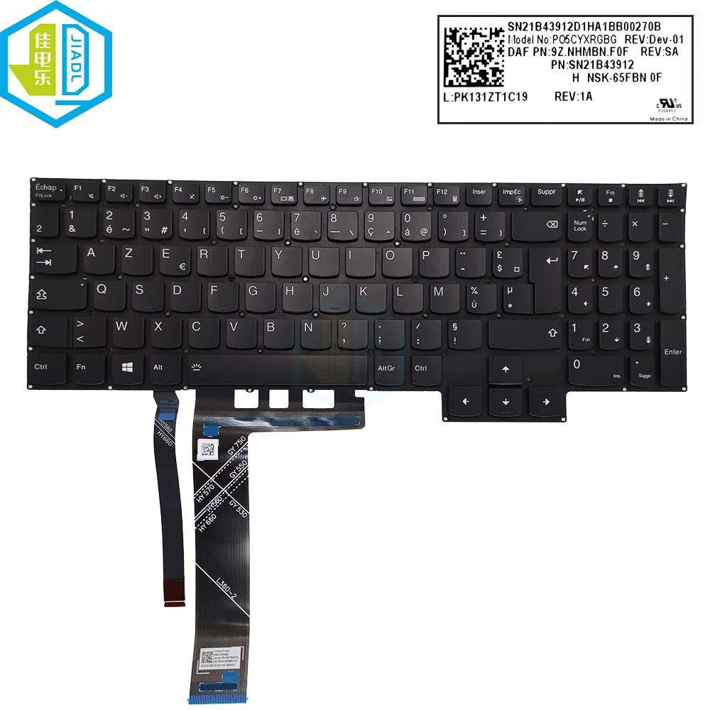 

RGB Backlit Turkey Latin French AZERTY Keyboard For Lenovo Legion Y7000 R7000 R7000P 5-17IMH05 5P-15IMH05 5-15ACH6 PO5CYXRGBG