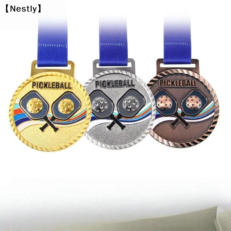 Pickleball Sports Medal Bronze Award Medal Enamel Painted Commemorative Prize For Tournament Competition Game Reward〔Nest〕