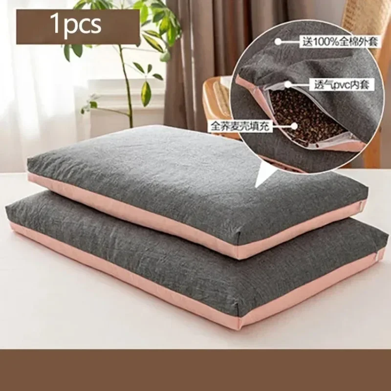 

Buckwheat Pillows 100% Organic Coarse Cloth Package Organic Buckwheat Hulls Natural Cooling Technology and Relieve Cervical Pain