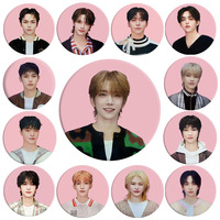 Cartoon Character Tinplate Brooches Kpop Boy Groups Photo Print Badges Pins Lapel Jewelry Accessories Fans Gifts Wholesale