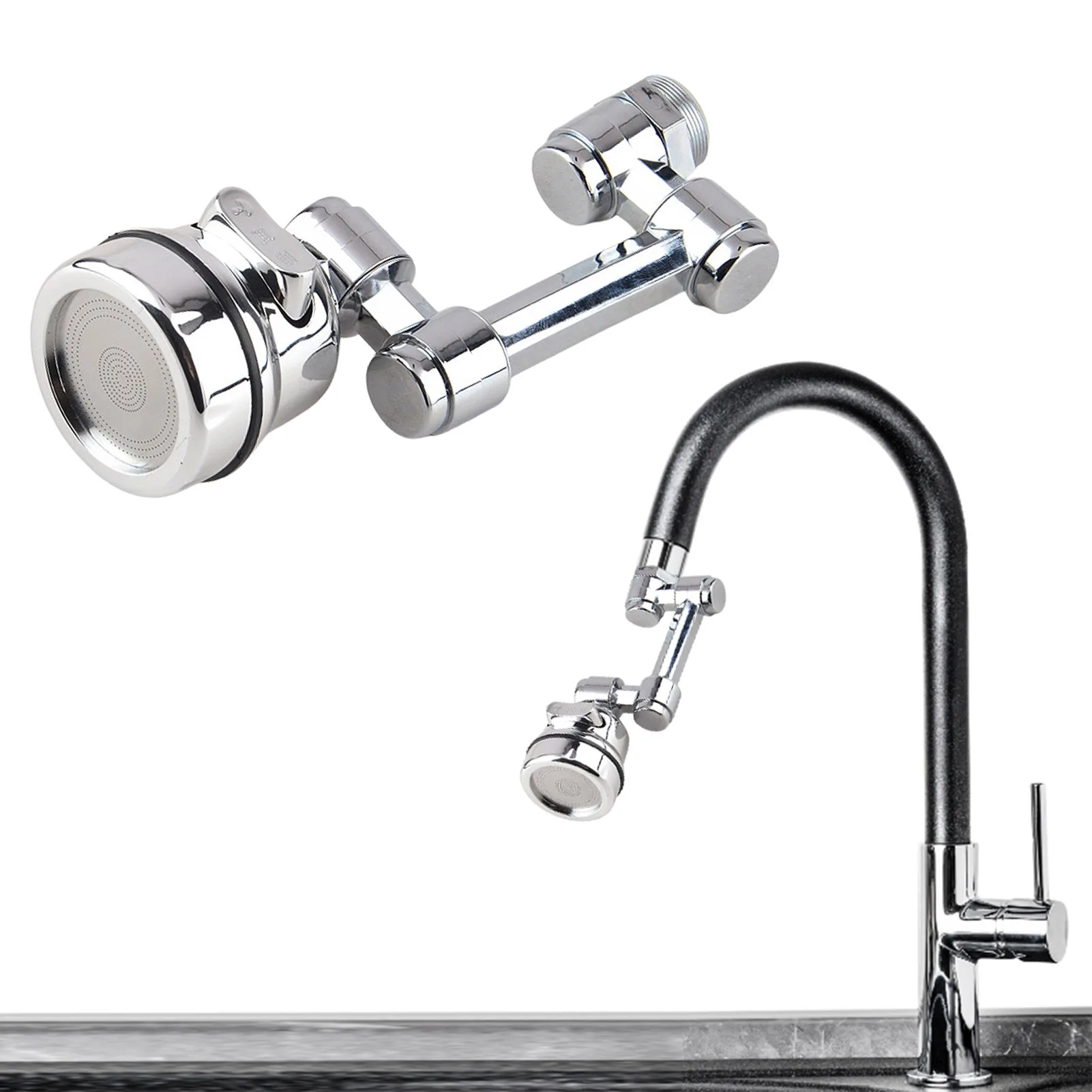 1080° drehbarer Wasserhahn-Sprühkopf, Waschbecken, Küchenarmatur-Extender-Adapter, universelle Spritzfilterdüse, flexible Wasserhähne, Sprühgerät