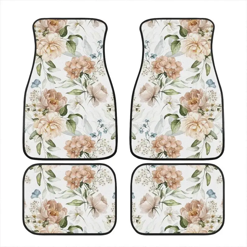 

Boho Flowers Car Mats, Car Accessories For Women, Floral Car Floor Mats, Cute Car Accessories, Boho Car Mat, Cute Car Mats, Cott