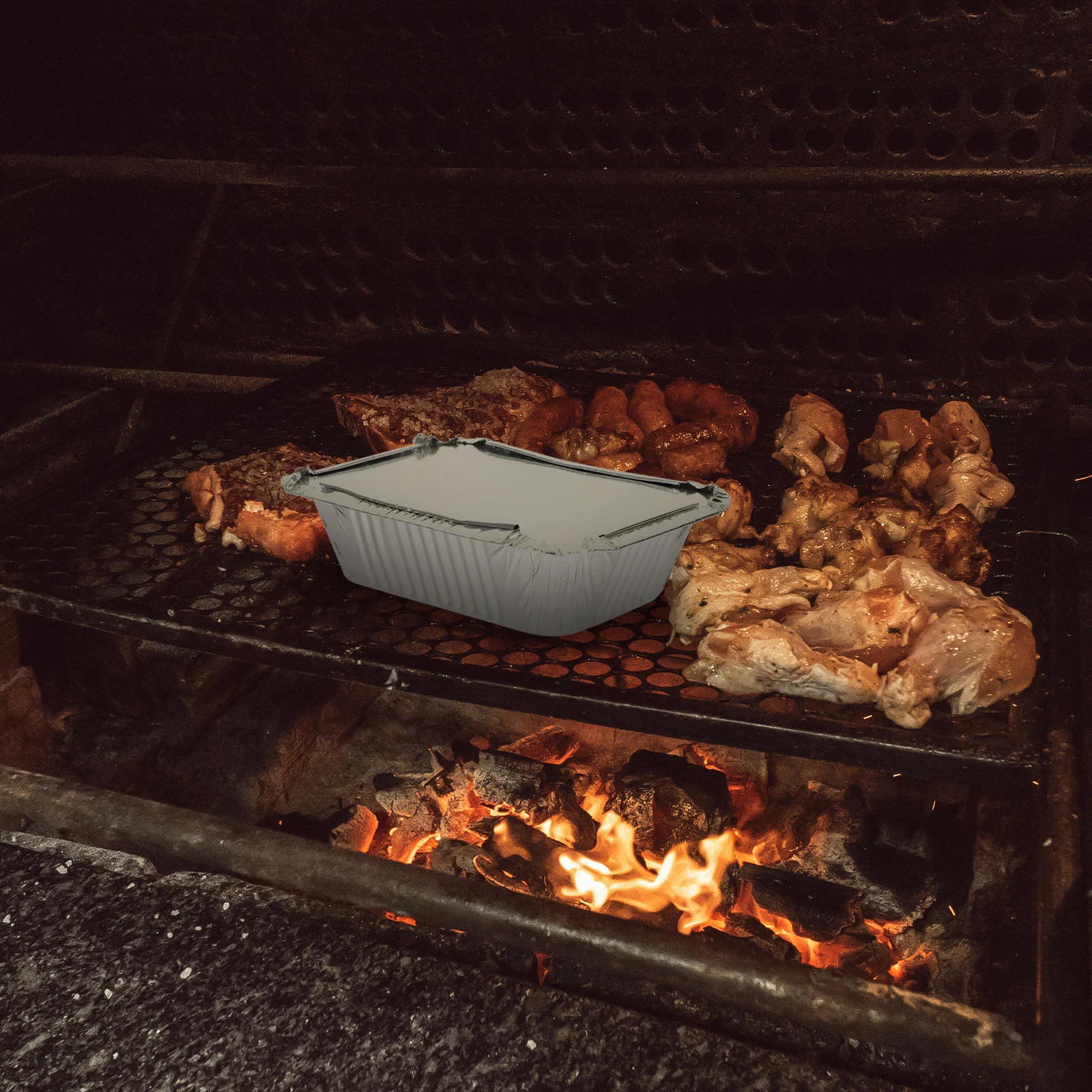 

125Pcs Barbecue Tin Foil Boxes Multi-Purpose Disposable Household Food Containers Heat Cold Resistant for Oven Air Fryer Bbq