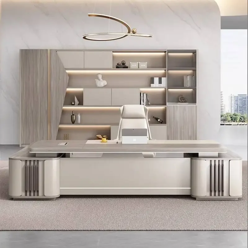 Gray Unique Office Desks Aesthetic Strong Nordic Luxury Cheap Office Desks Modern White Corner Escritorio Small Spaces Furniture