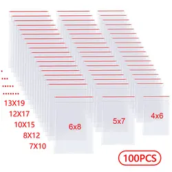 100Pcs/lot Small ZipLock Plastic Bags Transparent Bag Reclosable Vacuum Storage Bag Clear Bags Zipper Food Storage Zip Bags