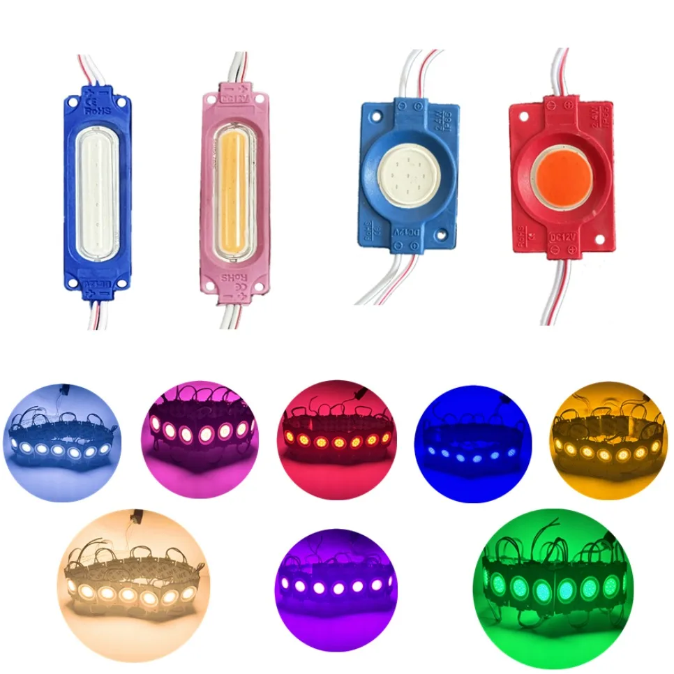 

20PCS 12V Multicolour Led Module Waterproof IP65 Foldable Light Strip COB Light Backlight Shop Banner Christmas Decorations