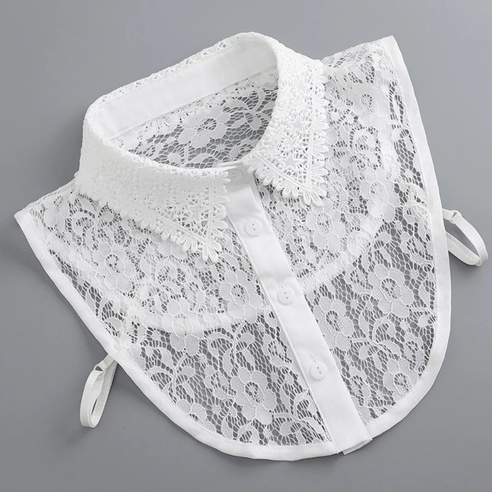 أزياء تنفس وهمية طوق خمر الدانتيل لون نقي كاذبة بلوزة طوق الجبهة التعادل كل مباراة انفصال طوق الخريف #5