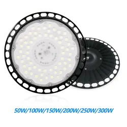 Super Bright 100/150/200W UFO LED High Bay Lights Waterproof Commercial Industrial Market Warehouse Garage Workshop Garage Lamps
