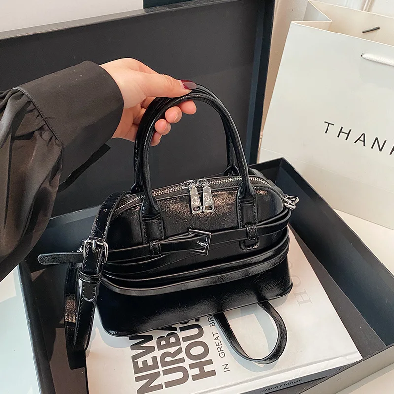 

2025 New Vintage Niche Shoulder Bag for Women, Genuine Leather Multi-way Crossbody Purse, Retro Chic Bag for Work & Dating