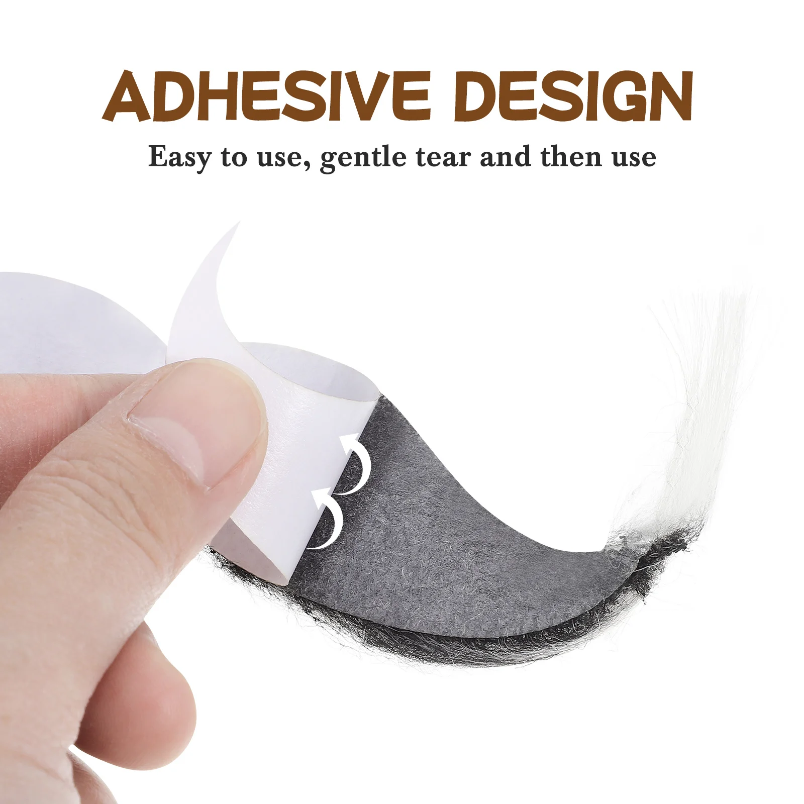 2 pçs adorável bigodes falsos para festa diversão barba traje acessório auto adesivo simulação design ornamento criativo masculino