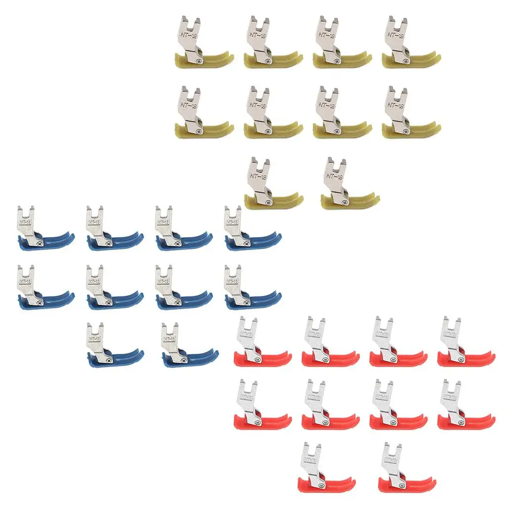 Industrial Sewing Machine Presser Foot Plastic Metal Attachment Feet Set for Flatbed Machines and Tailoring