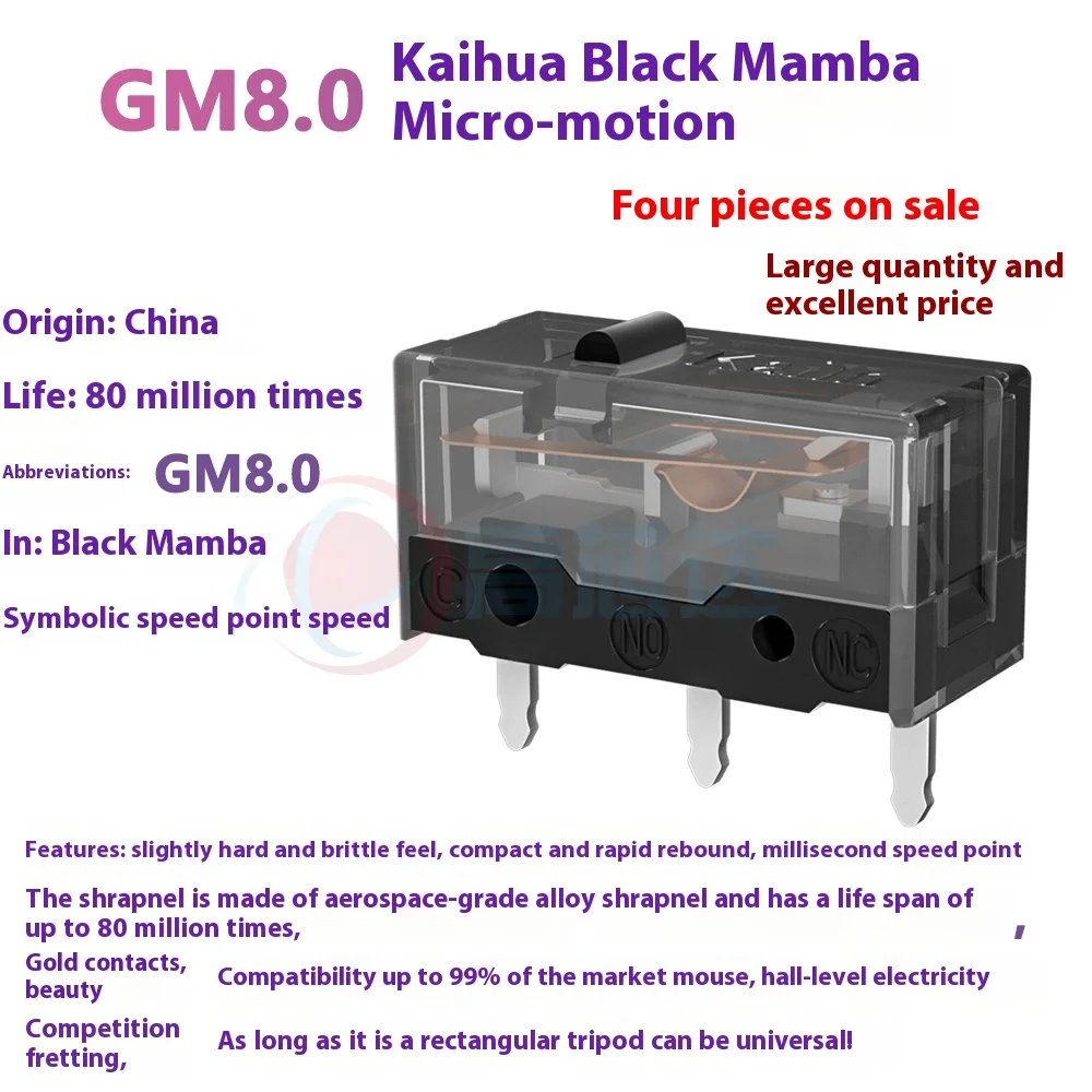 

Kailh Gm8.0 Black Mamba Mouse Switches For Esports Gaming Compatible With Logitech Razer Black Gold White Blade Accessories