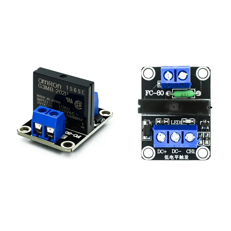 المستوى المنخفض 5 فولت 1 2 4 8 قناة SSR G3MB-202P وحدة تتابع الحالة الصلبة 240 فولت 2A الناتج مع الصمامات المقاومة لتقوم بها بنفسك عدة لاردوينو