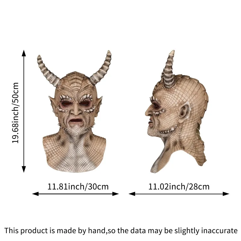 Halloween Horror Demon Latex Mask, Lord of Lies Style Devil Cosplay Mask for Bar & Masquerade Party Costume Prop 6