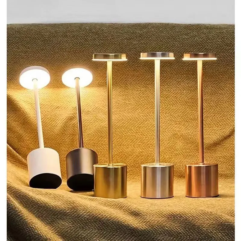 Home Rechargeable Bar Table Lamp, Tin Plated Table Ambient Light, Restaurant Bar Table Night Light, Camping Convenience Light