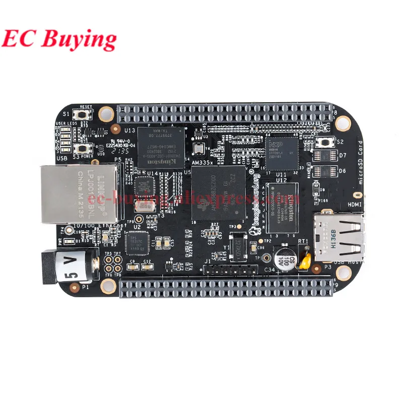 BeagleBone negro AM335x AM3358 módulo de placa de desarrollo BeagleBone verde inalámbrico WiFi BLE Cortex-A8 BB-Black Rev.C 5V 512MB