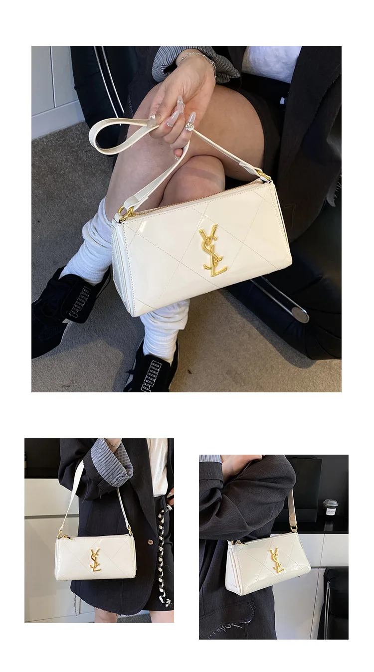 

Rainbow Series！2025 New! Dopamine Style Women's Leather Bag - Chic Square, Chain Strap, Shoulder/Crossbody, High End & Minority