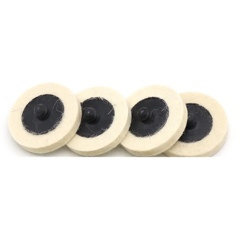 

4pc 2Inch 50mm Wool Polishing Wheel, Rotary Lock Sanding Disc, Button Type Wool Felt Buffing Pad, Twist Lock Felt Polishing Disc