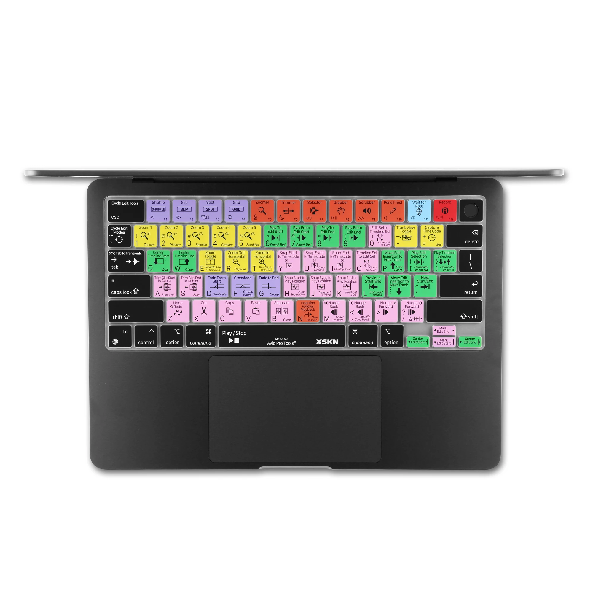 

XSKN Avid Pro Tools Shortcuts Silicone Keyboard Cover for M2 M3 Macbook Air 13.6/15.3 A2681 A2941 A3113 A3114 Laptop Protector