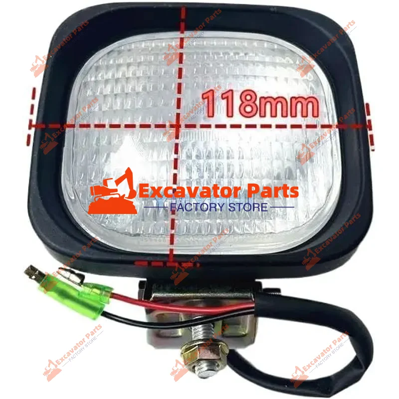 أجزاء الحفارة مصباح قبة الكابينة، مصباح أمامي ذراع كبير لـ KX، Sany، PC، Takeuchi، Ec، ZAX EX، SK، R - (24 فولت)