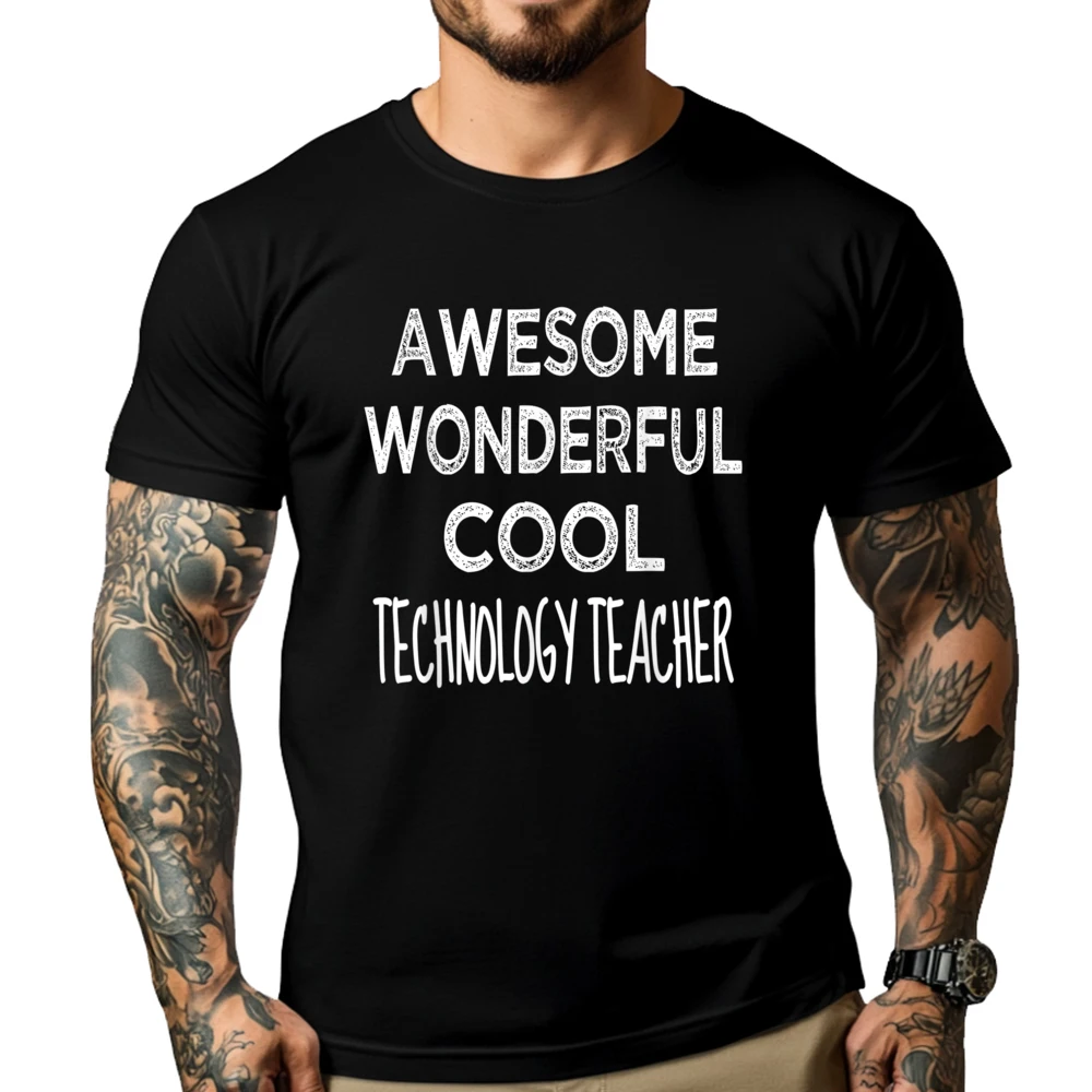 

Technology Teacher Vintage T Shirts Men's Clothing Graphic Oversized T Shirt Men Luxury T-Shirt Camisetas Hombre Classic