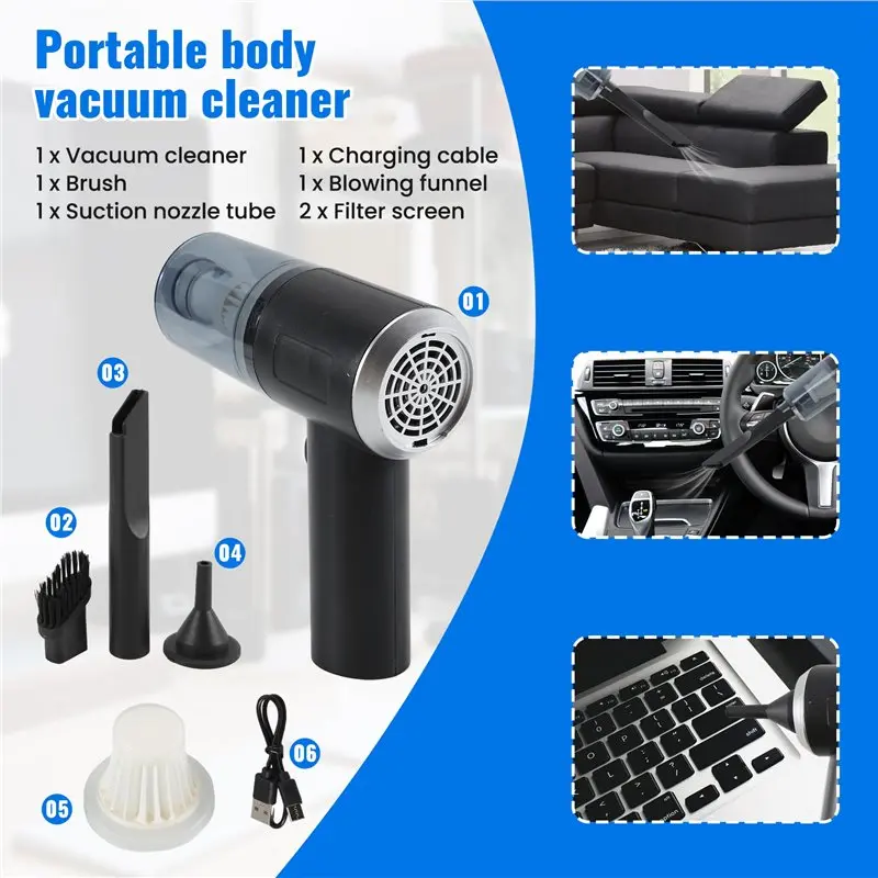 Wireless Handheld Car Vacuum Cleaner High Power Rechargeable Household Mini Vacuum Cleaner, Vacuum For Desk-A50M