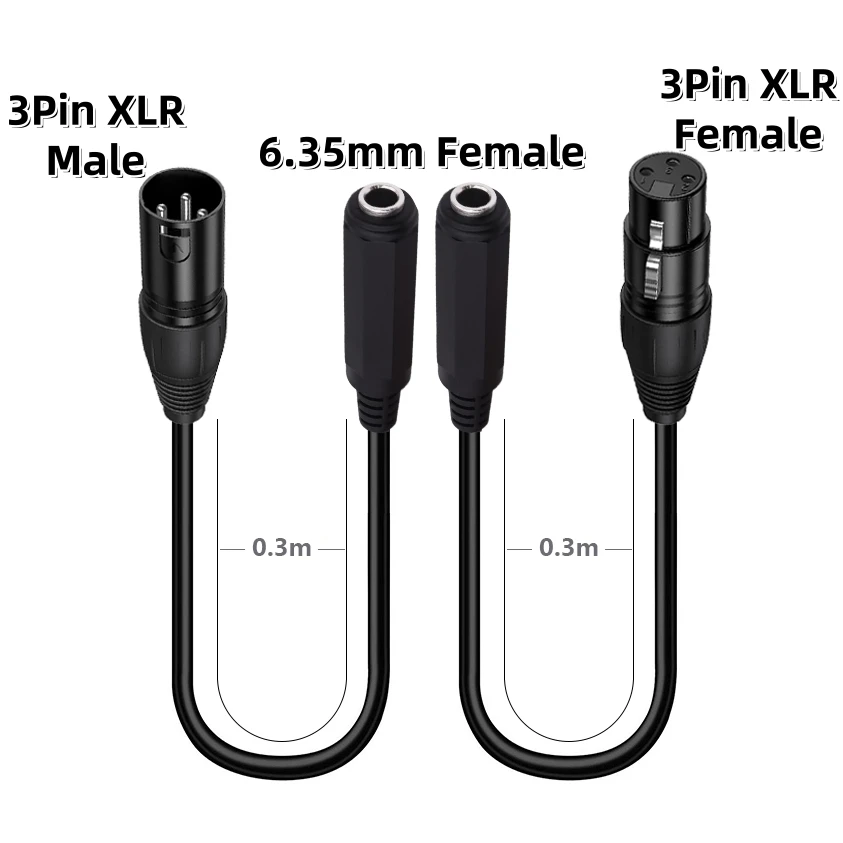 0.3m/1Ft XLR to 1/4