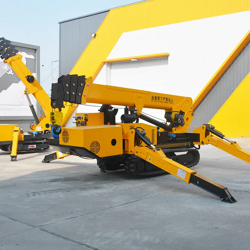 Mini Spider Crane with Long Arm Fly Jib 3 Ton 5 Ton 8 Ton Spider Crane Telescopic Boom Mini Crawler Mobile Crane