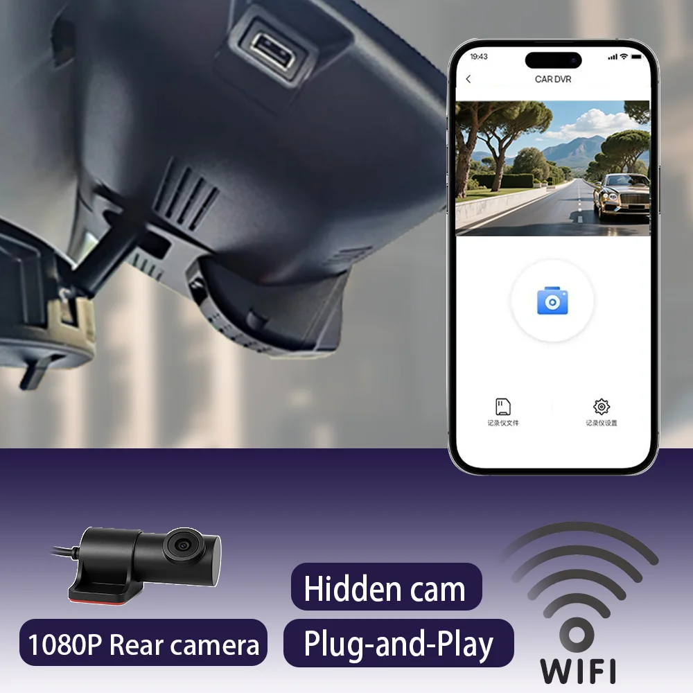 

4K HD WIFi Car DVR Video Recorder Dash Cam For GWM Haval H6 Max Model Year 2021 to 2022 Hidden 2160P Plug and Play APP control