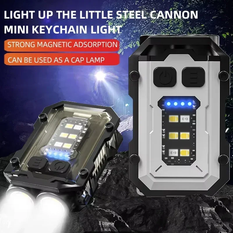 Multifunctional LED Mini Portable Light with Strong Magnet COB Flashlight Emergency Lighting and Warning Light