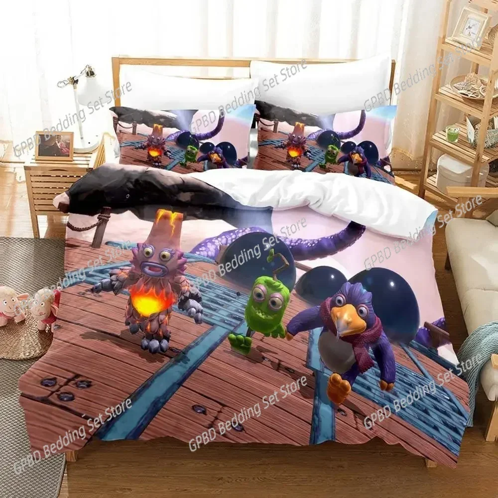 Game My Singing Monsters Comfortable Duvet Quilt Cover Pillowcase Bedding Set Children Bedroom Decoration Home Textile