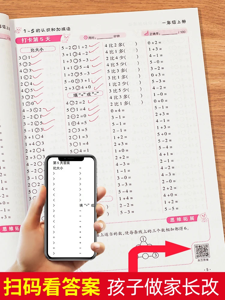 Schüler Mathematik Kinder der Addition und Subtraktion Lernen Mathematische Denken Ausbildung Handschrift Übung Buch