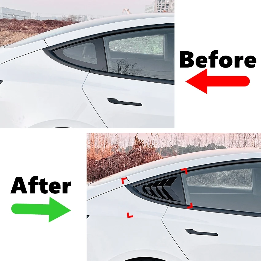 Rear Triangle Window Shade Spoiler Bodykits For Tesla Model 3 2024 2025 Car Rear Window Shutter Cover Trim