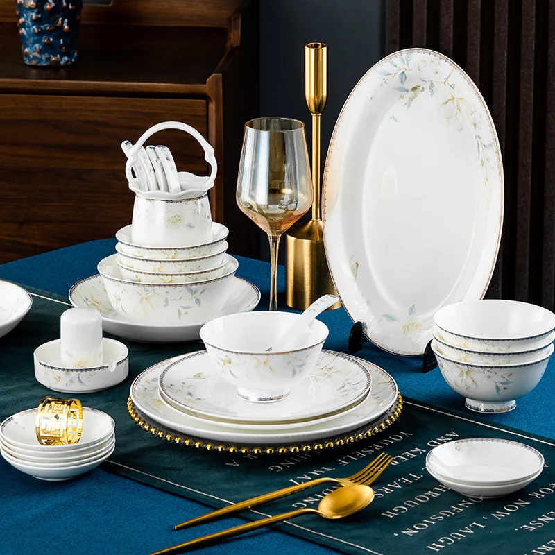 

Light luxury European dish set tableware household ceramic plate combination