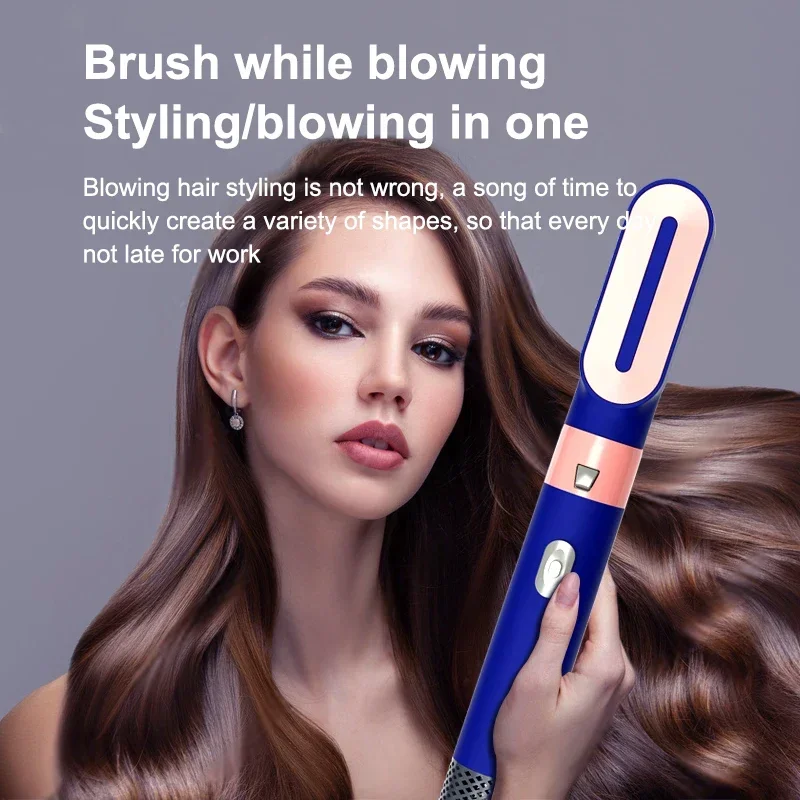 New Design 5 In 1 Hot Air Comb Automatic Curler Hair Curling Rod Curling Straight Dual Purpose Hair Styling Comb Hair Dryer