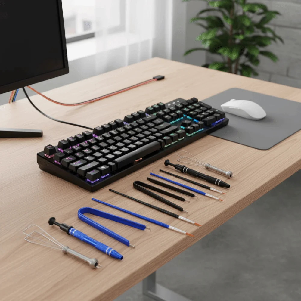 

4/6pcs Professional Keyboard Cleaning Tool Kit Household Mini Keycap Lube Brush DIY with Storage Bag Keycap Puller Cybercafe