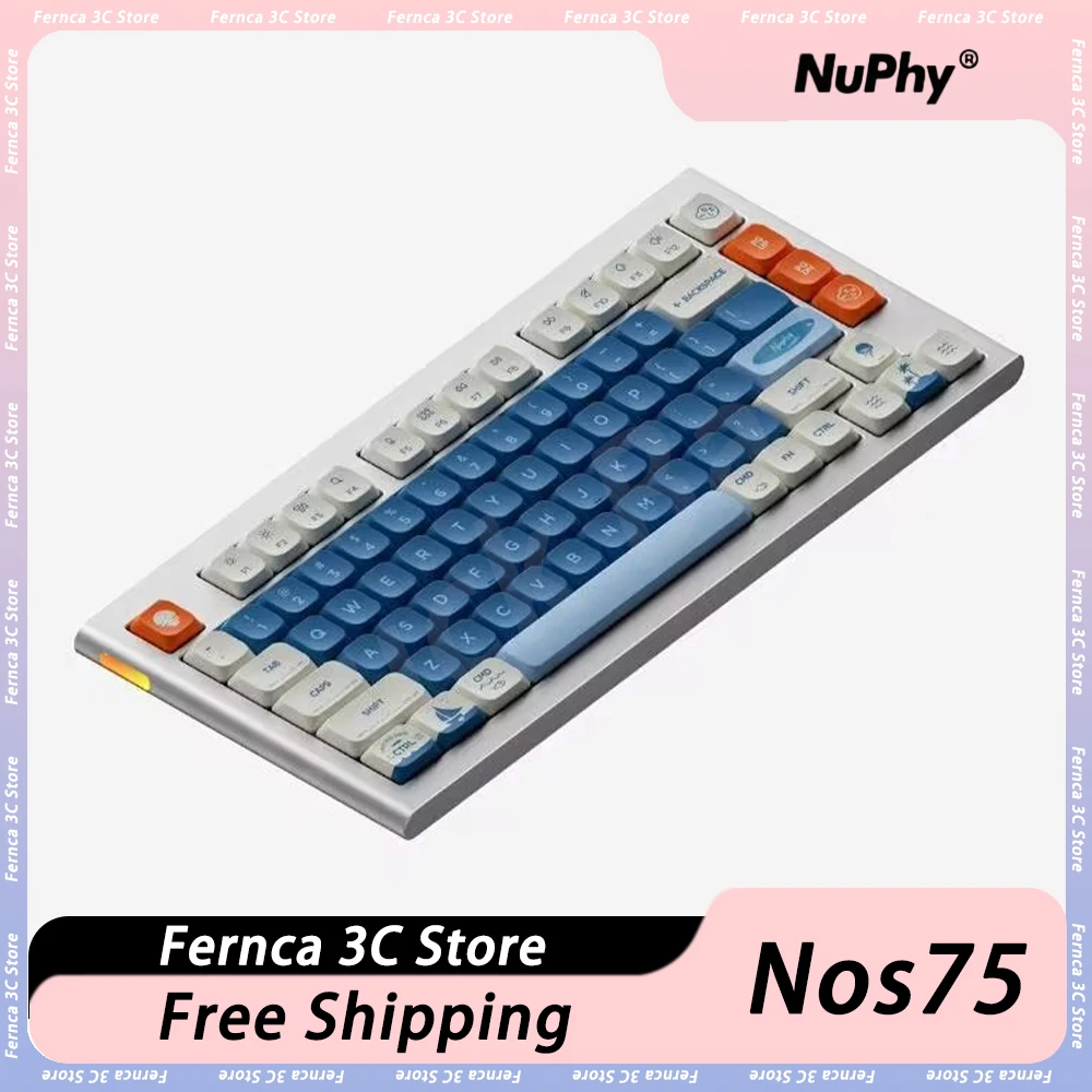 Nuphy Nos75 Mechanical Keyboard Low Profile Aluminium Alloy Customized Keyboard nSA Height Wired Keyboard VIA/QMK PC Accessories