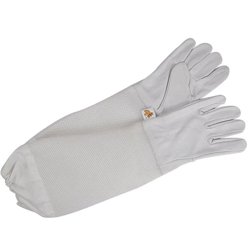 1 Pair Beekeeping Gloves  Sting Sheepskin Long Gloves For Beekeepers Beekeeping ToolsProtective Sleeves Mesh Breathable Anti Bee