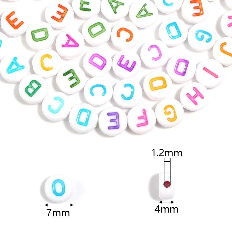 100-500PCS Bunte Runde A-Z Alphabet Buchstaben Acryl Lose Spacer Perlen für Schmuck Machen Diy Armband Halskette zubehör – Detail 1