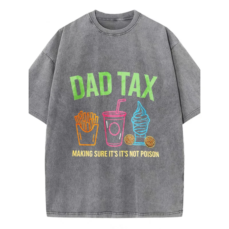 تي شيرت رجالي مغسول رمادي غامق نمط مطبوع ضريبي ونص جودة عالية 100% قطن 230 جرام