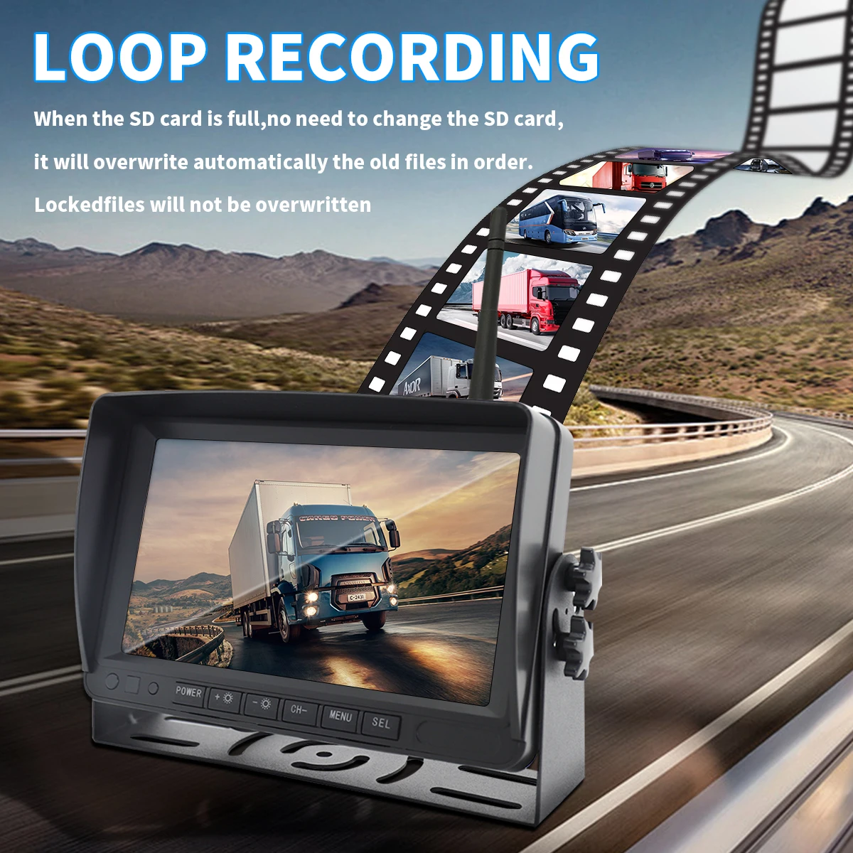 Factory AI Pedestrian Video Warning Car Rear View Monitor Rearview Display Screen for Vehicle Backup Camera Parking Assist