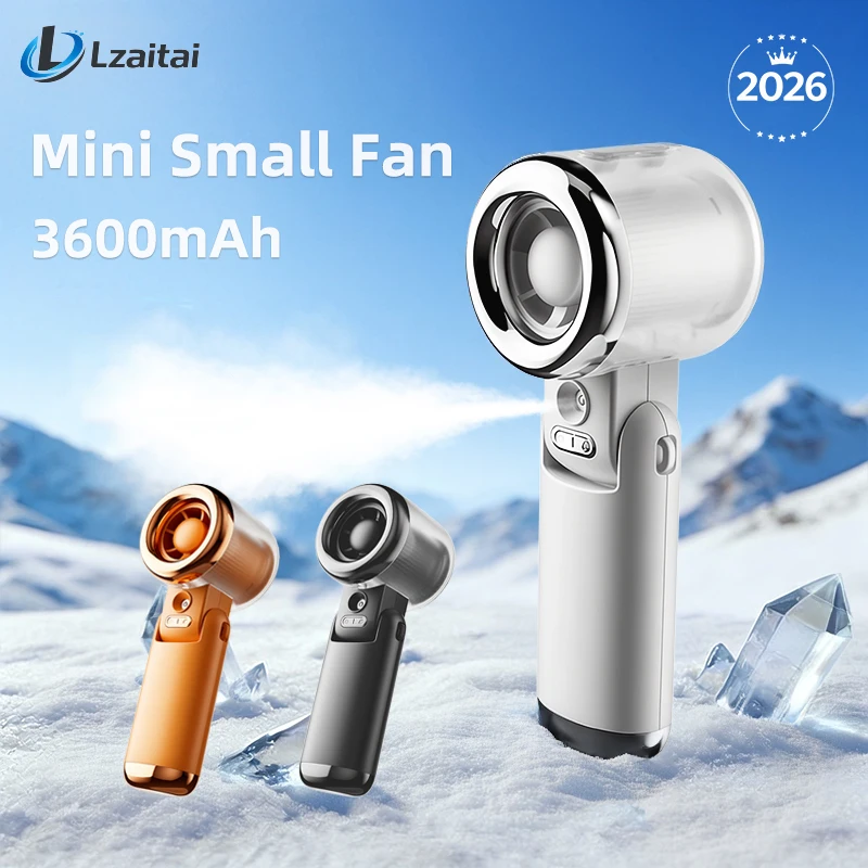 

Portable Mini Fan Water Mist Spray Fan 3600mAh 5 Speeds Handheld Foldable Neck Hanging Small Fans Humidifier USB Rechargeable