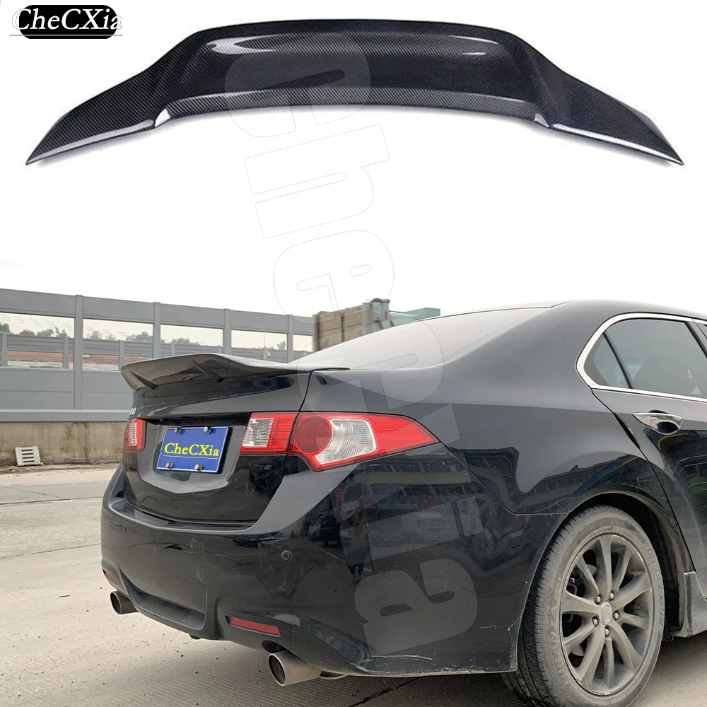 For Honda 2009-2013 Spirior/Acura Tsx Spoiler Fiberglass Material Rear Wing Sport Accessories Body Kit