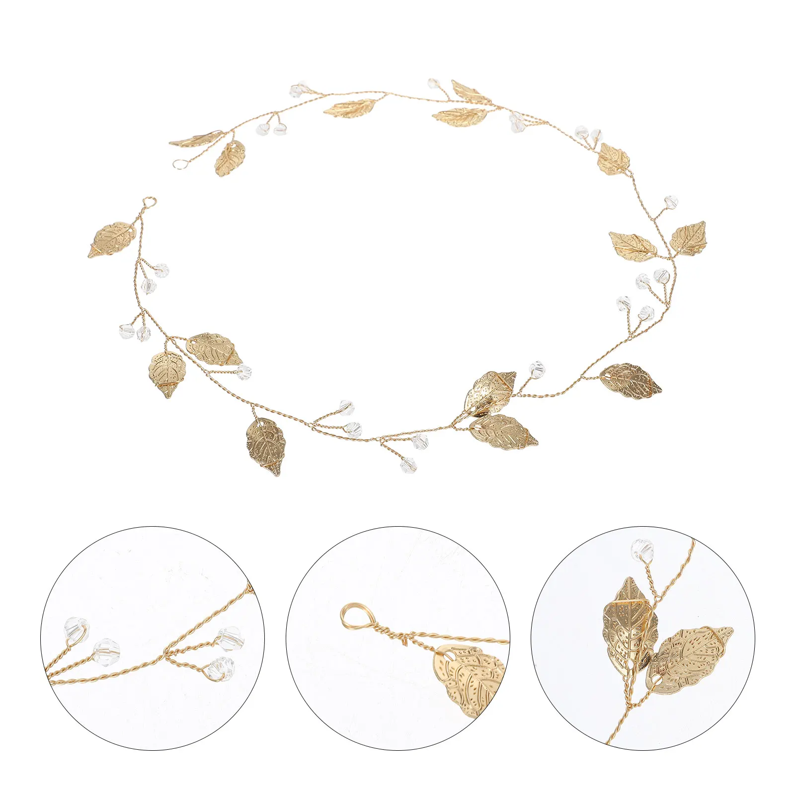 

Hair Comb Accessories Bride Headdress Alloy Leaf Headwear Handwork Headband Wedding Bridesmaid Bridal Wreath Lightweight