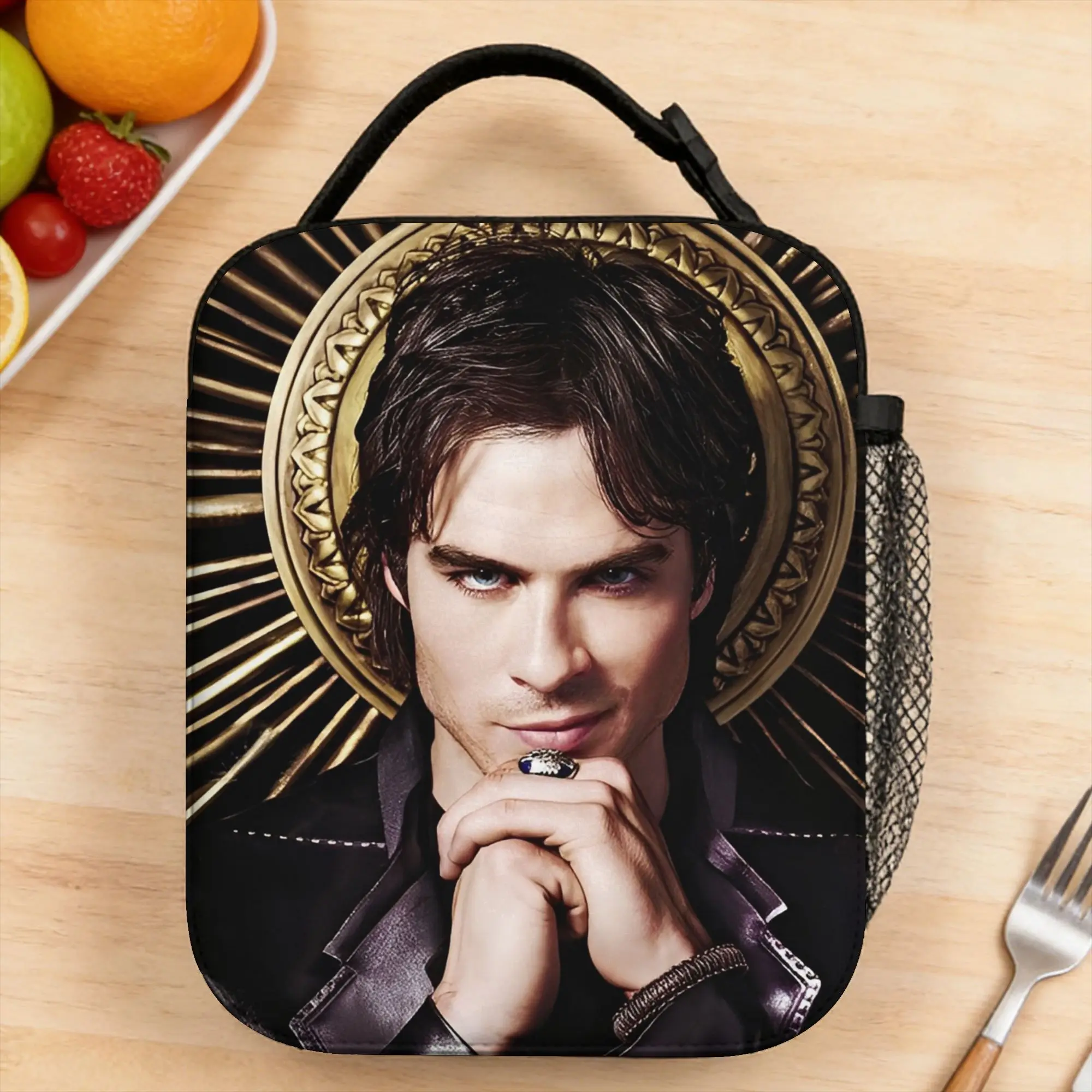 The Vampire Diaries Damon Salvatore Lunch Bag For Unisex  Print Office Lunch Box Fun Portable Oxford Cooler Bag