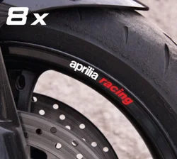 8 X Aprilia Racing moto decalcomanie per cerchioni adesivi laminati Rs Rsv Tuono